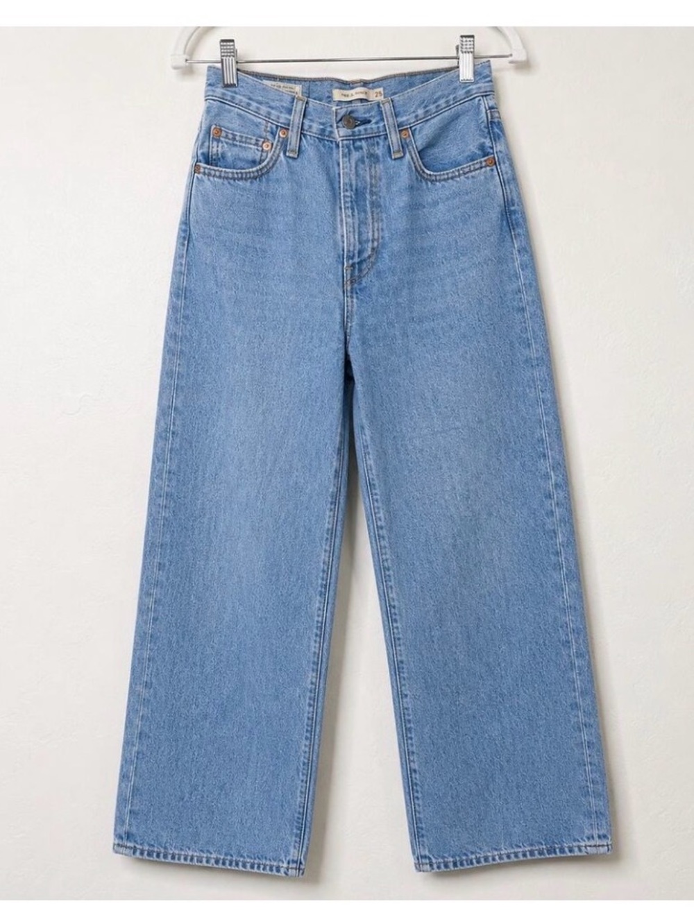 Levi's Premium Ribcage Wide Leg  Ultra High Rise Rigid Denim Jeans size 25 x 32.